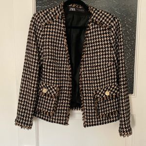 Zara Houndstooth Blazer